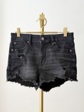 American Eagle Next Level Stretch Denim Shorts | Black | Size 2